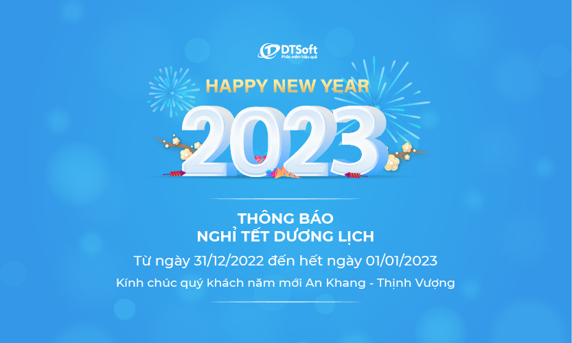 DTSoft thông báo nghỉ Tết Dương Lịch 2023