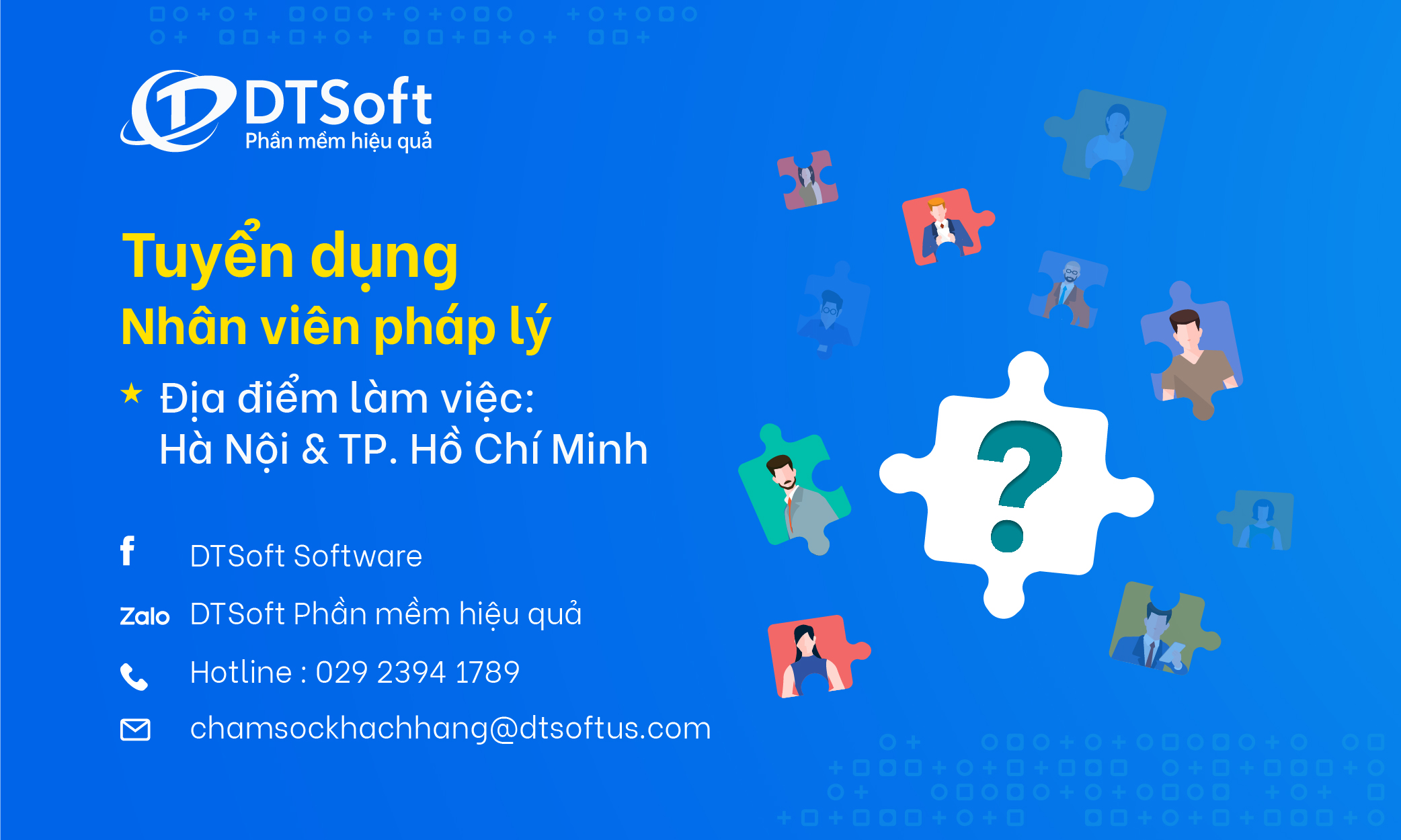 [Hà Nội,TPHCM] Công ty DTSoft tuyển dụng nhân viên pháp lý