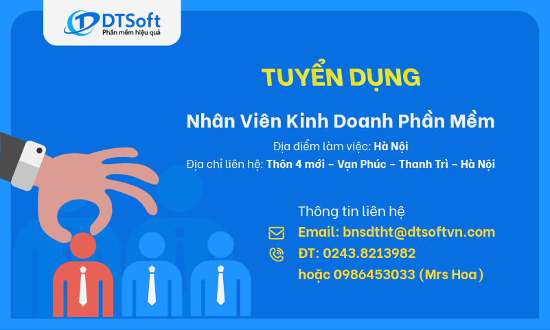 [Hà Nội] Tuyển dụng Nhân viên kinh doanh phần mềm