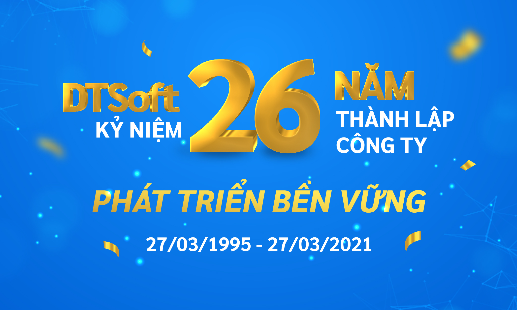 Thư chúc mừng Kỷ niệm 26 năm thành lập Công ty DTSoft